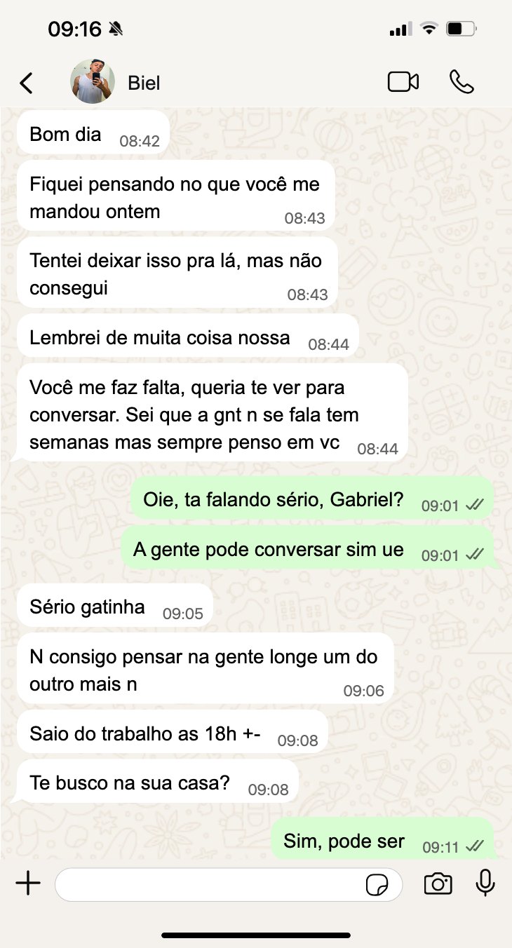 Ele diz que sente falta e pede pra conversar