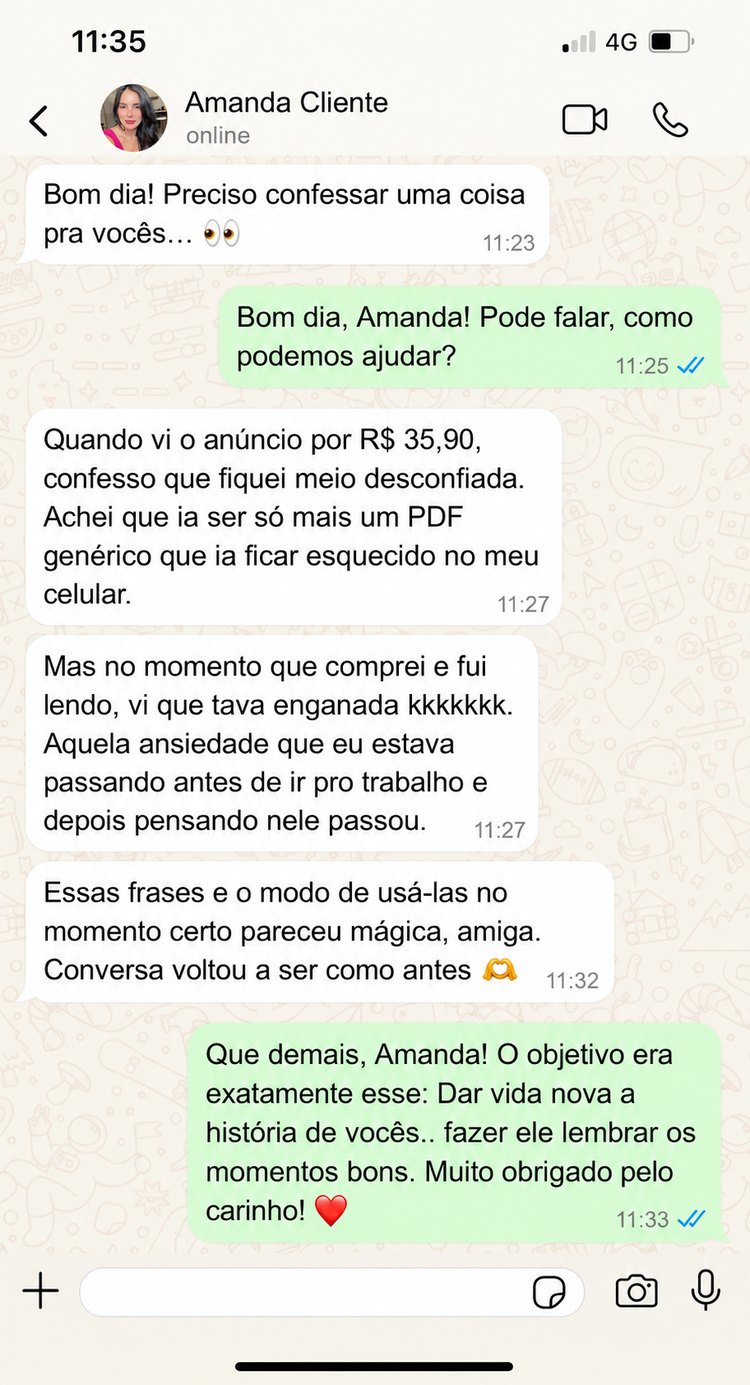 Cliente agradece no suporte